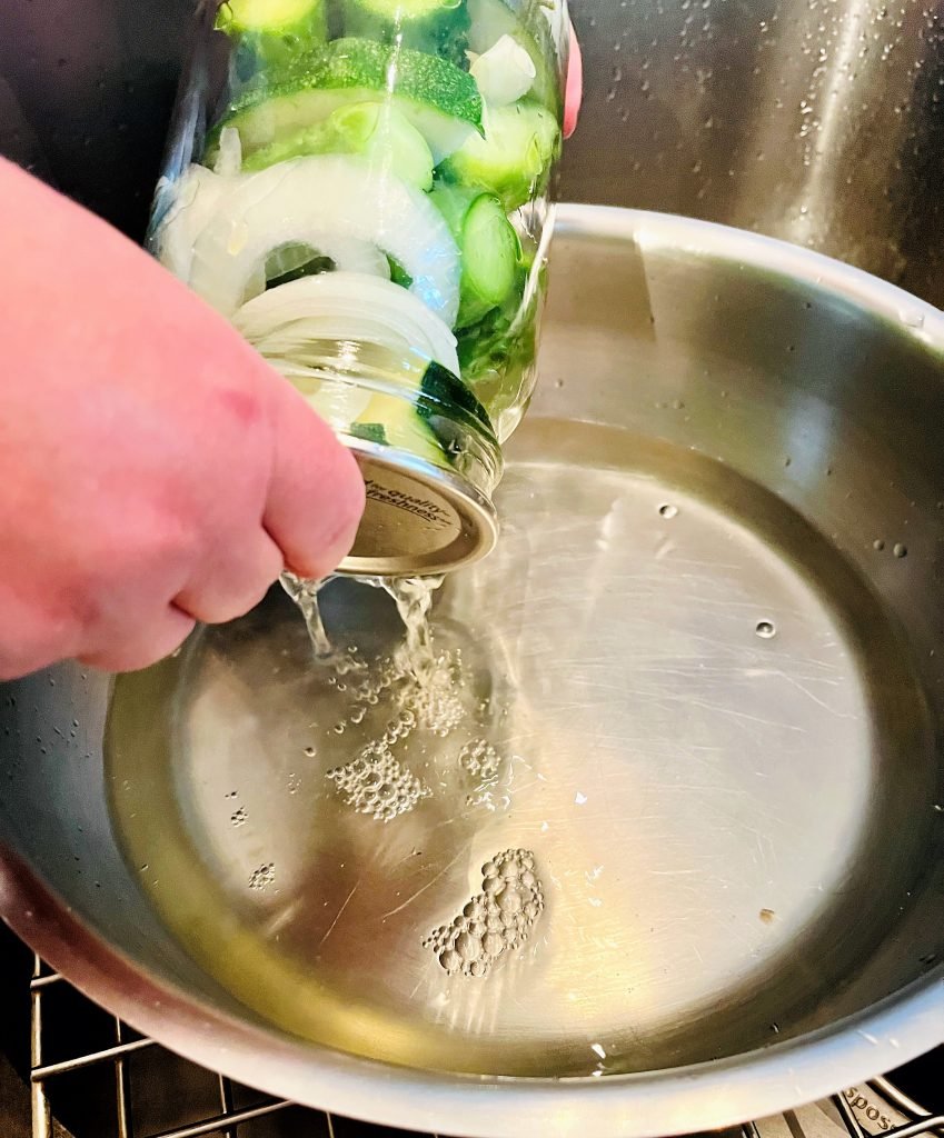 pour water from the jars back into a pot; use it for making brine