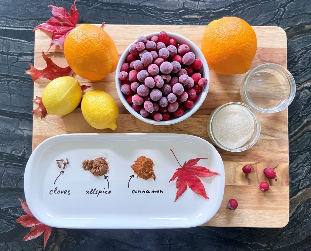 gather cranberry sauce ingredients