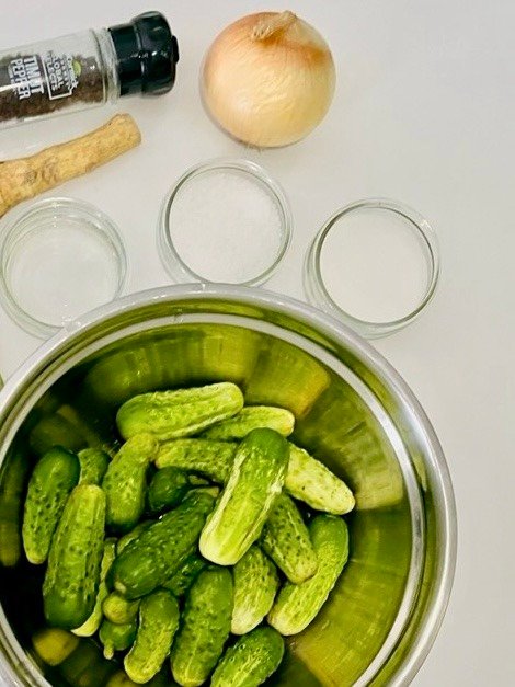 ingredients for tarragon pickles