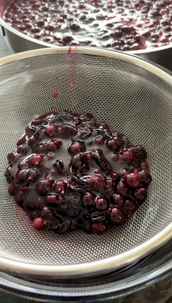 drain juices over a fine mesh colander